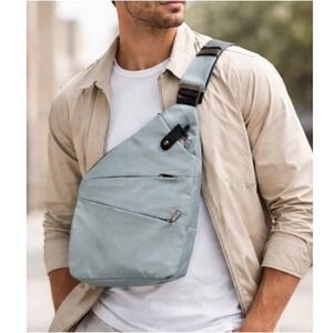 Casual Crossbody Sling Travel Bag in Light Gray